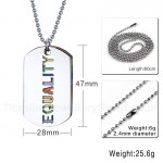 Unisex Titanium Pendant Rainbow EQUALITY Tag Multicolor P PN-022