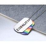 Unisex Titanium Pendant Rainbow EQUALITY Tag Multicolor P PN-022