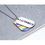 Unisex Titanium Pendant Rainbow EQUALITY Tag Multicolor P PN-022