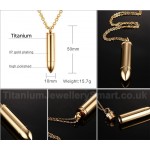 Men's Titanium Pendant Bullet PN-027GG