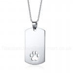 Men's Titanium Pendant Dog Paw Dog Tag PN-915S