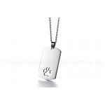 Men's Titanium Pendant Dog Paw Dog Tag PN-915S