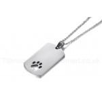 Men's Titanium Pendant Dog Paw Dog Tag PN-915S