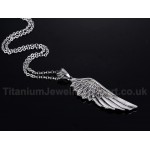 Unisex Titanium Pendant Feather Angel Wings PN-505