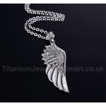 Unisex Titanium Pendant Feather Angel Wings PN-505