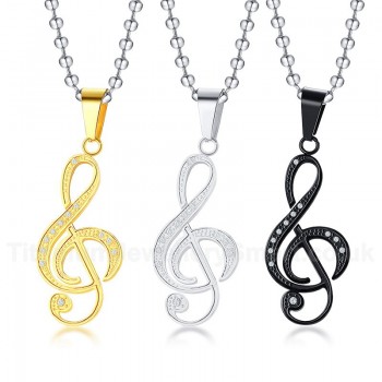 Unisex Titanium Pendant 34 mm Music Symbol PN-560