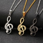 Unisex Titanium Pendant 34 mm Music Symbol PN-560