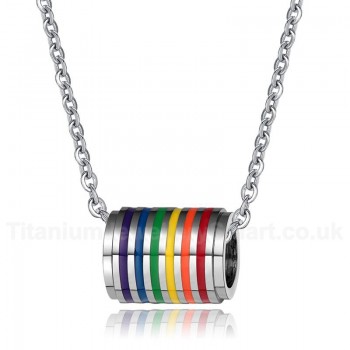 Unisex Titanium Pendant Rainbow Cylinder P PN-007