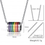 Unisex Titanium Pendant Rainbow Cylinder P PN-007