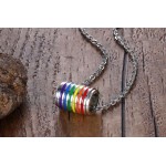 Unisex Titanium Pendant Rainbow Cylinder P PN-007