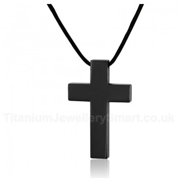 Men's Titanium Pendant Black Cross PN-020B