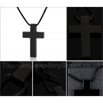 Men's Titanium Pendant Black Cross PN-020B