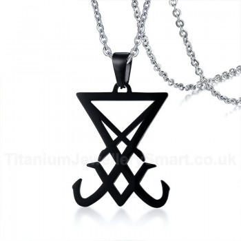 Men's Titanium Pendant Seal of Lucifer Black PN1129