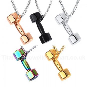 Men's Titanium Pendant Dumbbell Sport PN-558