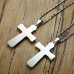 Unisex Titanium Pendant 3 Layers Cross PN-097