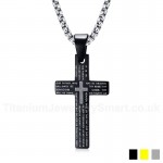 Men's Titanium Pendant Cross Multi Colours Bible PN-871