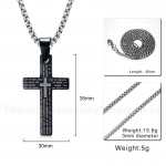 Men's Titanium Pendant Cross Multi Colours Bible PN-871