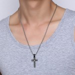 Men's Titanium Pendant Cross Multi Colours Bible PN-871