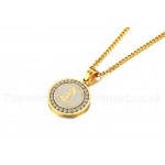 Men's Titanium Pendant 31 mm Zircon Virgin Mary PN-628