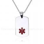 Unisex Titanium Pendant Medical ID Tag PN-274