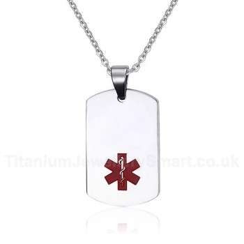 Unisex Titanium Pendant Medical ID Tag PN-274