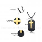 Unisex Titanium Pendant Tag Cross Black PN-1079