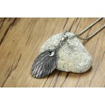 Men's Titanium Pendant Feather Folding Fan PN-1039S