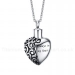 Unisex Titanium Pendant Heart Shaped "Alway in My Heart" Perfume Bottle PN-436