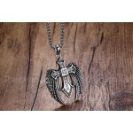 Men's Titanium Pendant 50.7 mm Crystal Cross Wing PN-830S