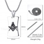 Men's Titanium Pendant 44 mm Masonic Tag PN-714