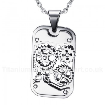 Men's Titanium Pendant Gear Rotatable Punk 362