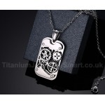 Men's Titanium Pendant Gear Rotatable Punk 362