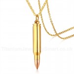 Men's Titanium Pendant Bullet Openable Gold PN-899RG