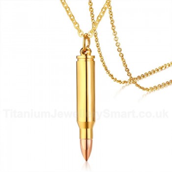 Men's Titanium Pendant Bullet Openable Gold PN-899RG