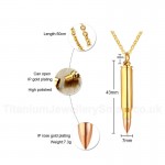 Men's Titanium Pendant Bullet Openable Gold PN-899RG