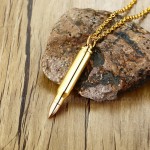 Men's Titanium Pendant Bullet Openable Gold PN-899RG