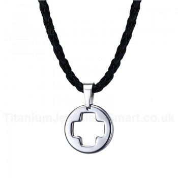 Men's Tungsten Pendant Tungsten Round Hollow Cross PN-750