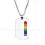 Unisex Titanium Pendant Rainbow Rainbow Dog Tag P PN-005