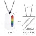 Unisex Titanium Pendant Rainbow Rainbow Dog Tag P PN-005