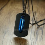 Men's Titanium Pendant Multi Colours Bullet Tag PN990