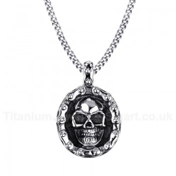 Men's Titanium Pendant 35 mm Bicycle Chain Skull PN-706