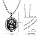 Men's Titanium Pendant 35 mm Bicycle Chain Skull PN-706