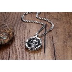 Men's Titanium Pendant 35 mm Bicycle Chain Skull PN-706