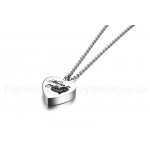 Women's Titanium Pendant Openable Heart Shaped Perfume Bottle PN-970