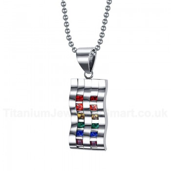Unisex Titanium Pendant Multi Colours Crystal