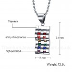 Unisex Titanium Pendant Multi Colours Crystal