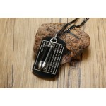 Men's Titanium Pendant Tag Bullet Black PN-1080