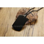 Men's Titanium Pendant Tag Bullet Black PN-1080