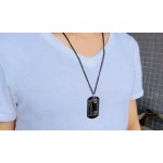 Men's Titanium Pendant Tag Bullet Black PN-1080