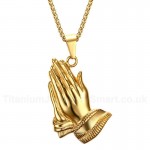 Men's Titanium Pendant 46 mm Prayer Buddha's Hand Tag PN-675